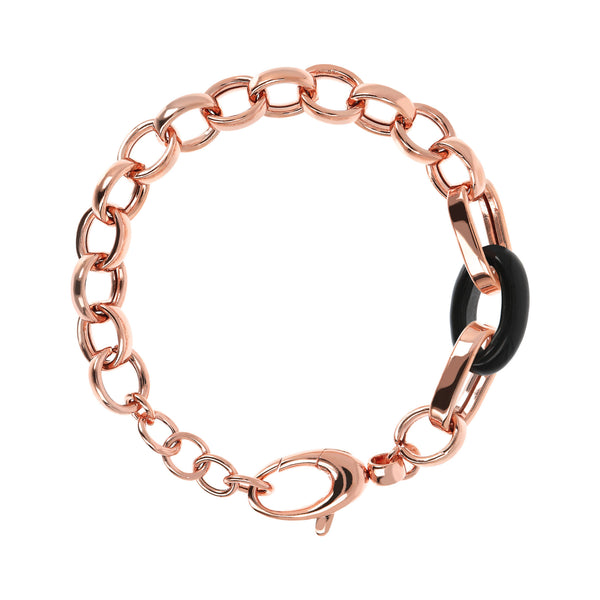 Pulsera Bronzallure con cadena rolo pulida y piedra natural