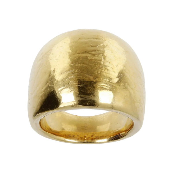 Anello Etrusca A Fascia Graduato Superficie Martellata