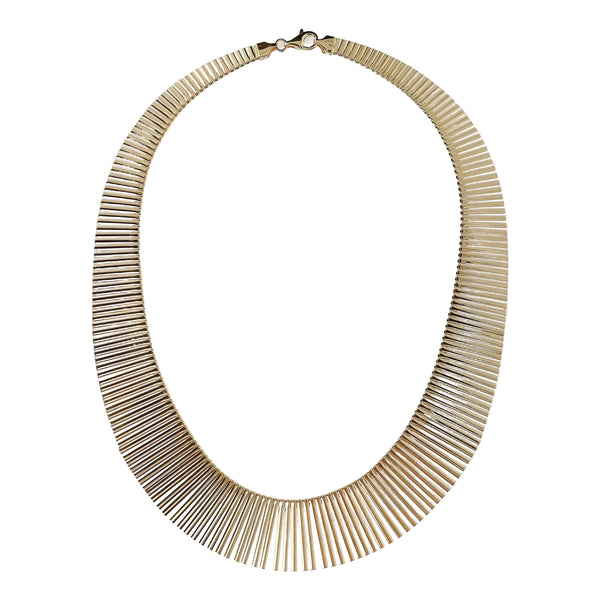 Etruscan Cleopatra Graduated Hammered Necklace WSET00327.YG
