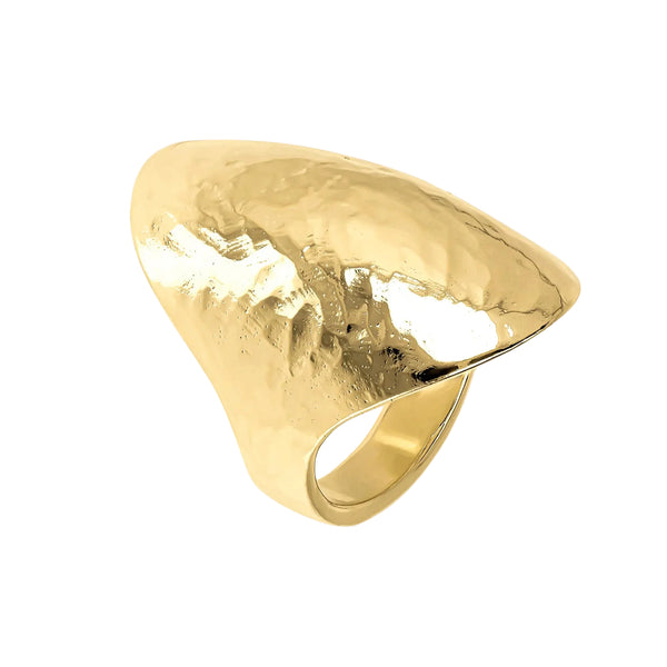 Anello Etrusca Martellato Forma Ovale