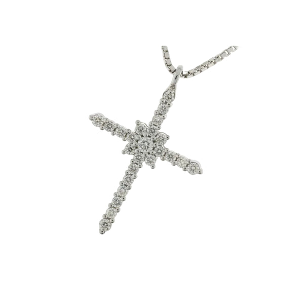 Collana Mirco Visconti con Croce Pendente Fantasia con Pavé di Diamanti Z555/10
