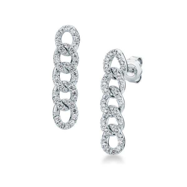 Pendientes colgantes Groumette de Mirco Visconti en oro blanco y diamantes
