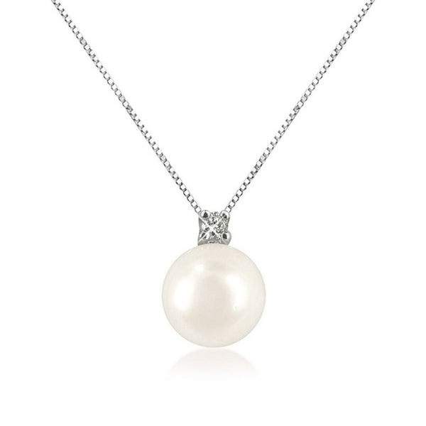 Collana Bibigi In Oro Bianco Con Perla Akoya E Diamanti