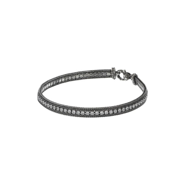 Bracciale Albert M. Con Catena Spiga E Cubic Zirconia Bianca WSOX00085.WHI