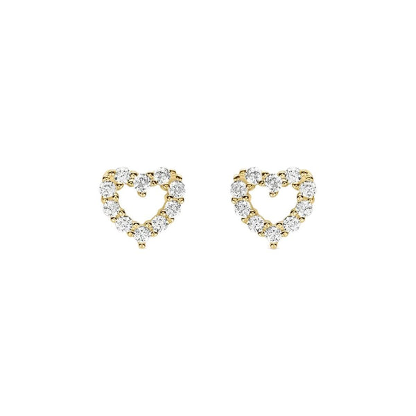 Orecchini Stroili Lobo Cuore Bon Ton Oro Giallo 9 KT E Cubic Zirconia 1401791