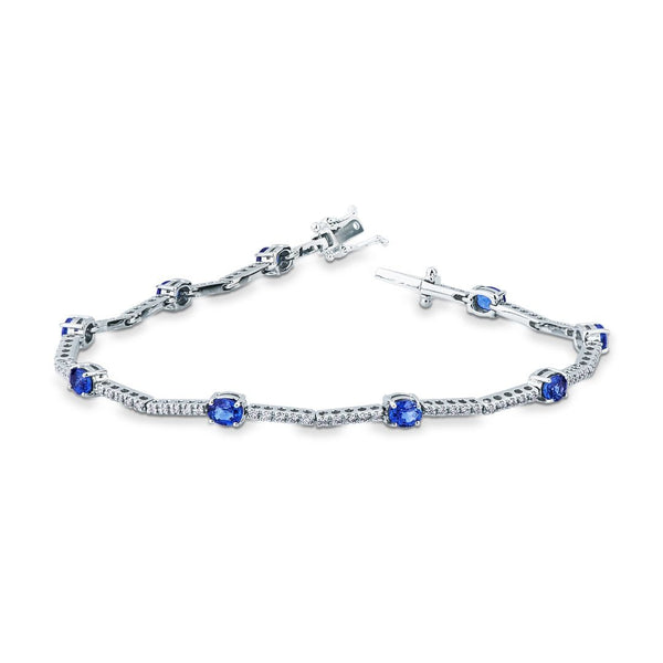 Bracciale Tennis Mirco Visconti in Oro Bianco 18kt con Zaffiri e Diamanti LF350/Z