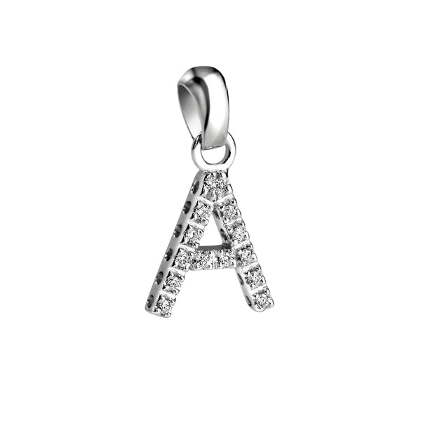 Giorgio Visconti Large Initial Pendant in White Gold and Diamonds