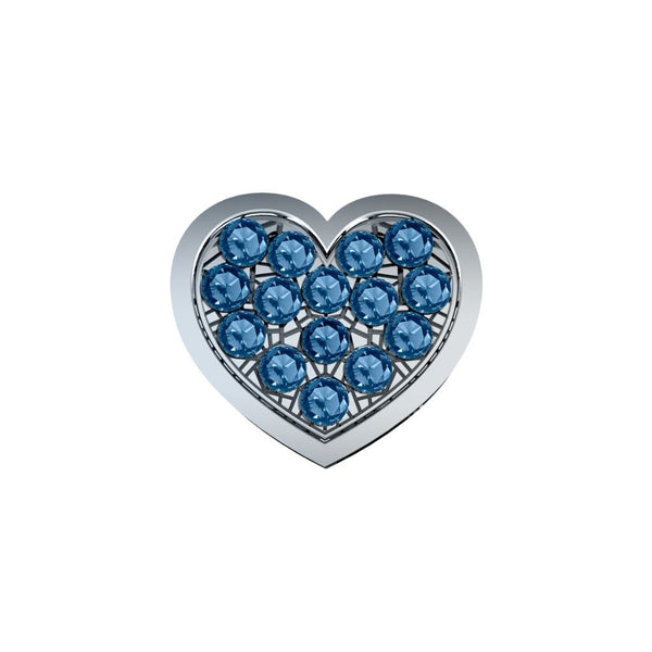 Charm Elements Cuore In Oro Bianco E Zaffiri DCHZ9207