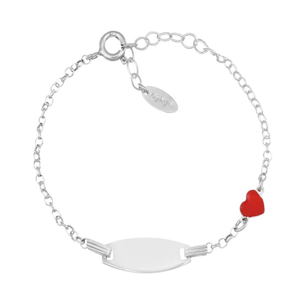 Bracciale Amen Junior Personalizzabile con Cuore Rosso BRJTACUB