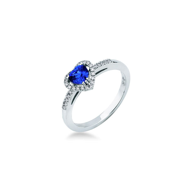 Anello Mirco Visconti con Zaffiro Taglio Cuore con Diamanti ABA1050/Z