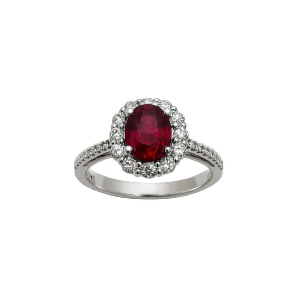 Anello Giorgio Visconti con Rubino e Contorno di Diamanti AB17338BR