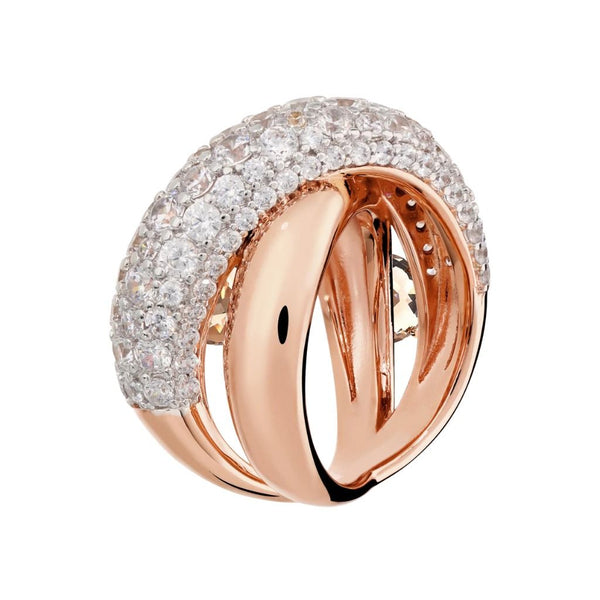Anello Bronzallure a Intreccio in Pavé di Cubic Zirconia WSBZ02589.WR