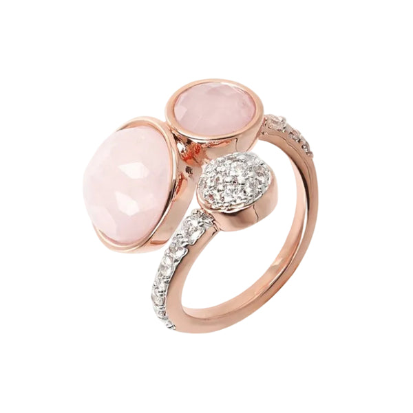 Anello Bronzallure Con Pietre Tonde Naturali E Pavé Di Zirconi WSBZ02064.RQ-54