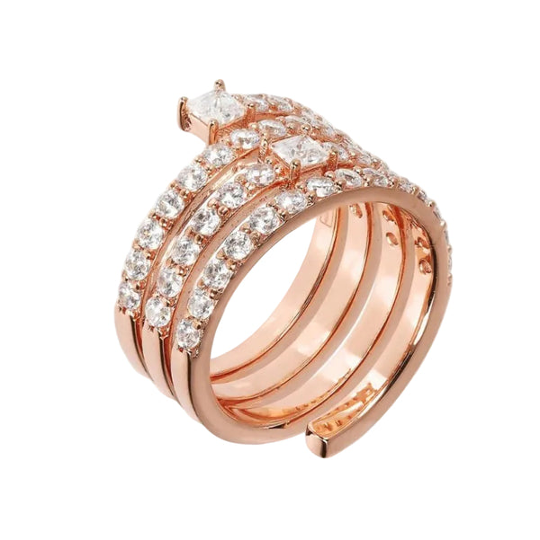 Anello Bronzallure Altissima Con Zirconi In Golden Rosè