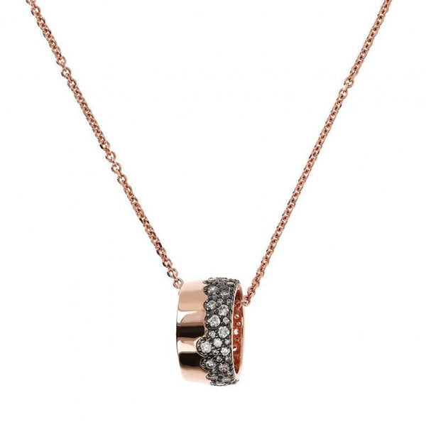 Anillo collar Bronzallure con pavé de circonitas negras