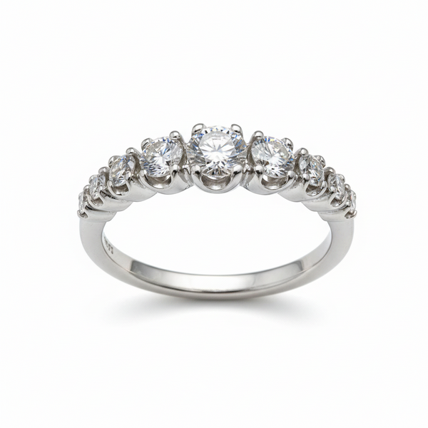 Anello Giorgio Visconti Veretta a Scalare in Oro Bianco e Diamanti AB16949D