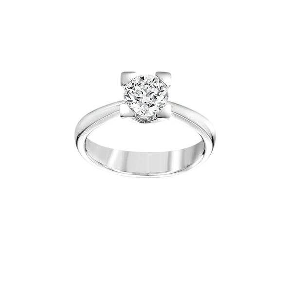 Giorgio Visconti Solitaire Ring in White Gold and Diamond