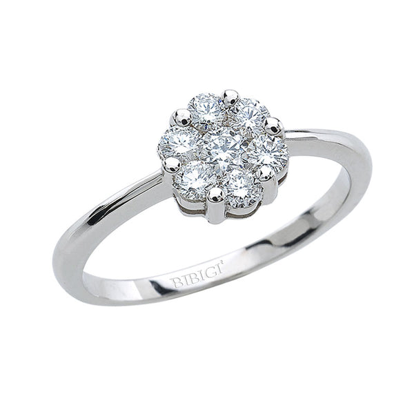 Anello Bibigì In Oro Bianco A Rosetta Con Brillanti 0.35 ct