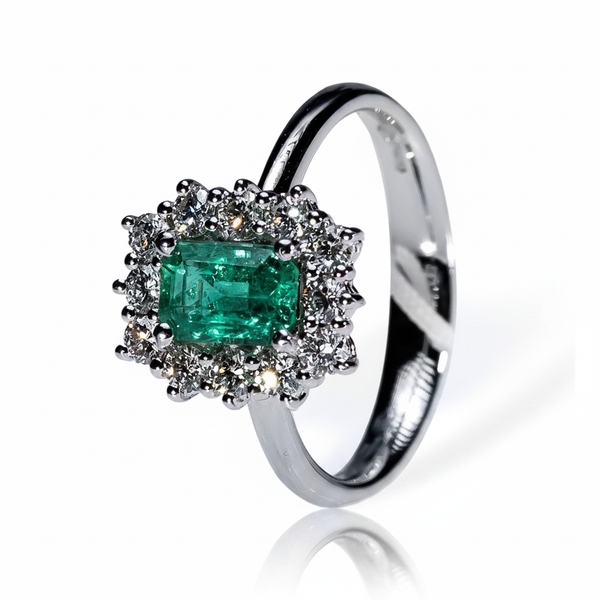 Anello smeraldo e diamanti