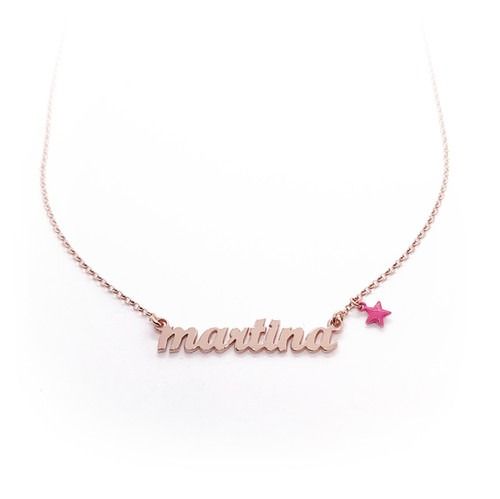 Collana Versari In Argento Rosè Con Nome
