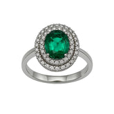 Anello Bibigi Con Rubino-Smeraldo-Zaffiro E Doppio Contorno Di Diamanti