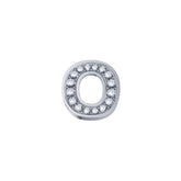 Elements Lettera O in Oro Bianco e Diamanti 0,02 ct