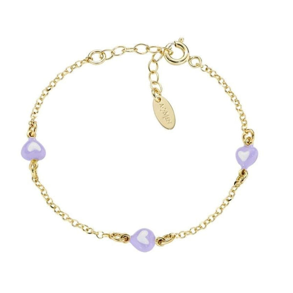 Bracciale Amen Bimba Cuore Smaltato Glicine BRJ3CUGLI3