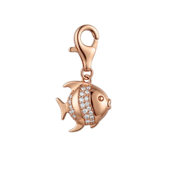 Bronzallure LUCKY CHARM - Ciondolo Pesce con Pavé di Cubic Zirconia WSBZ02675.FISH