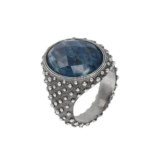 Anello Albert M. Chevalier Texture Riccio di Mare con Apatite