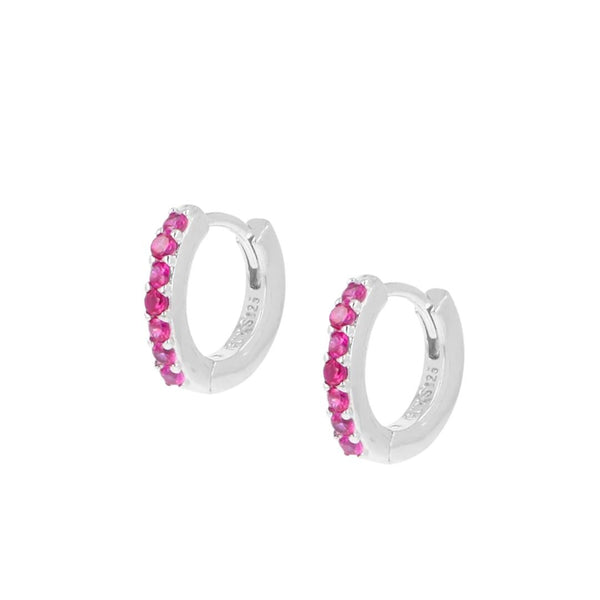 Orecchini Amen Cerchio Con Zirconi Fucsia ET1BR