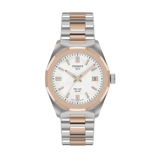 Orologio Tissot PRC 100 Solar 34 mm Bicolore Quadrante Madreperla T1518222211100