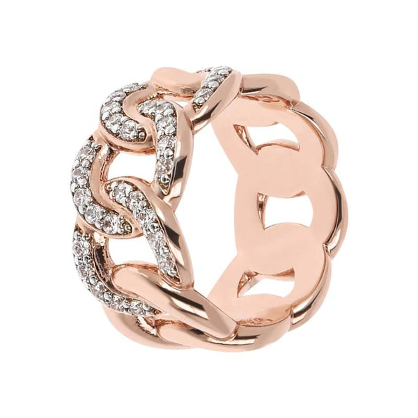 Anello Bronzallure Groumetta Pavé Placcato In Oro Rosa 18KT WSBZ02048.W-56