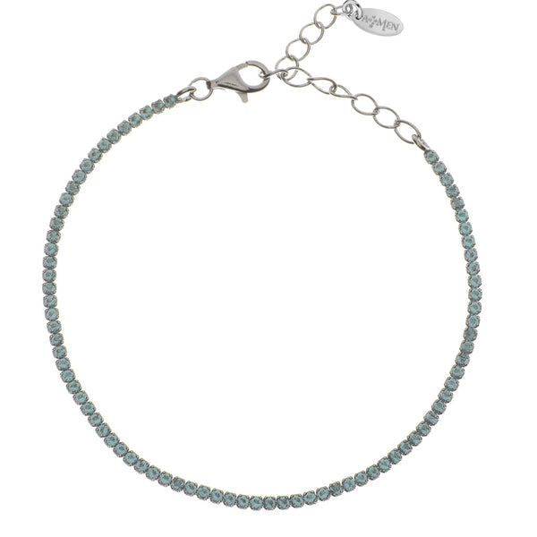 Bracciale Amen Tennis Mania Con Zirconi Acquamarina BT1BAC17