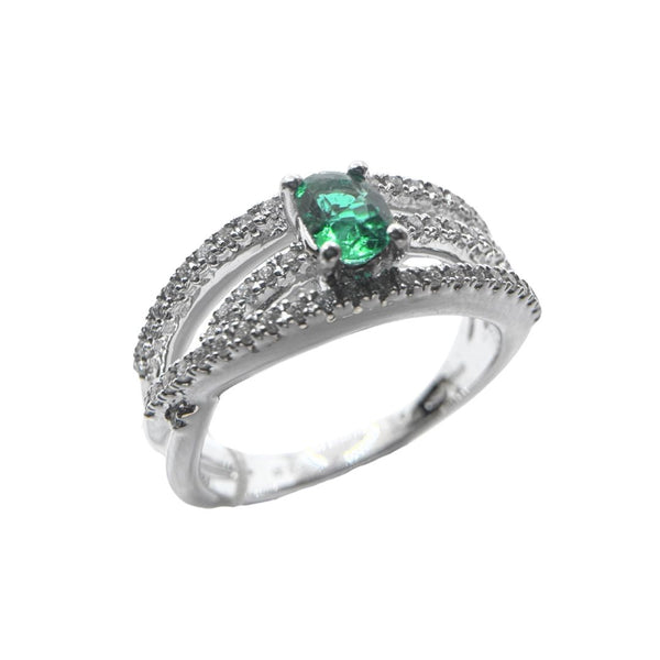 Anello Fascione Mirco Visconti in oro Bianco con Smeraldo e Diamanti ABA1242/S