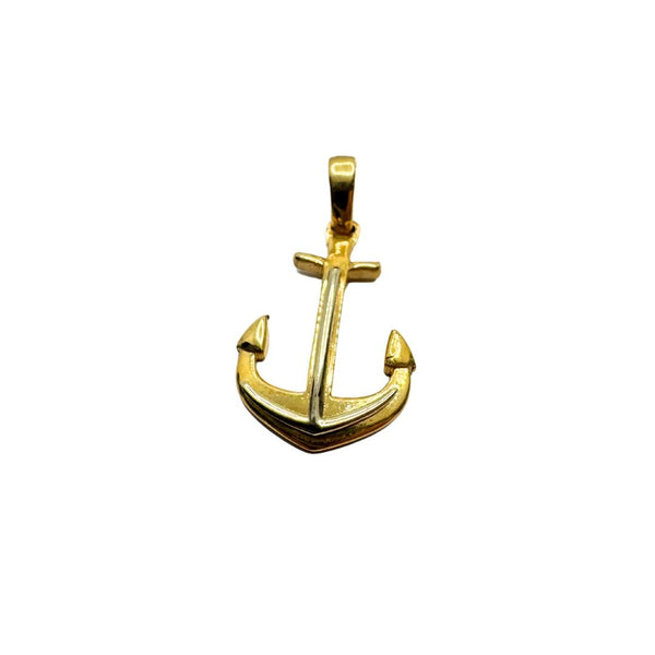 Colgante de ancla para hombre en oro amarillo de 18 quilates