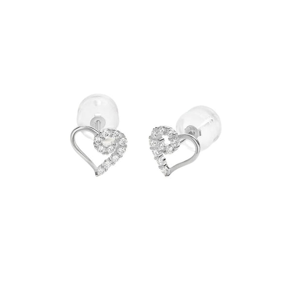Orecchini Stroili Lobo Cuore Bon Ton Oro Bianco 9 KT 1400955
