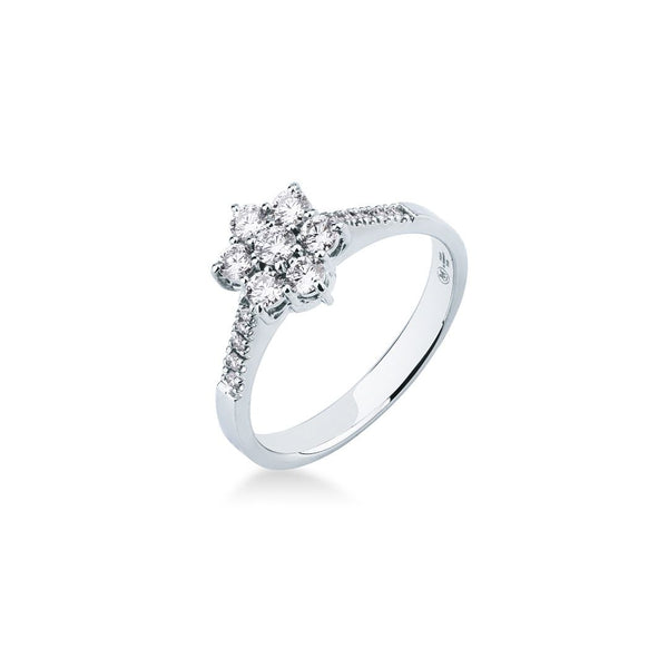 Anello Fiore Mirco Visconti In Oro Bianco E Diamanti -