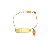 Bracciale Milor Gold Con Targhetta E Gelato In Oro Giallo 375