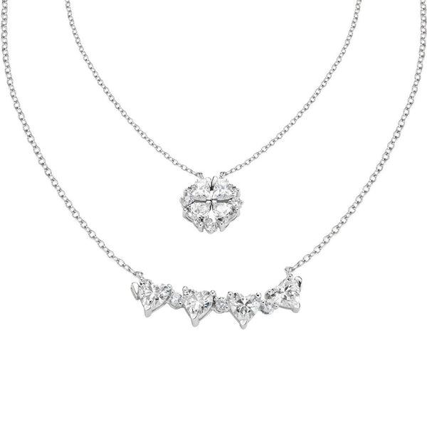 Collana Amen Quadricuore Magnetico Bianco CLPMHBB