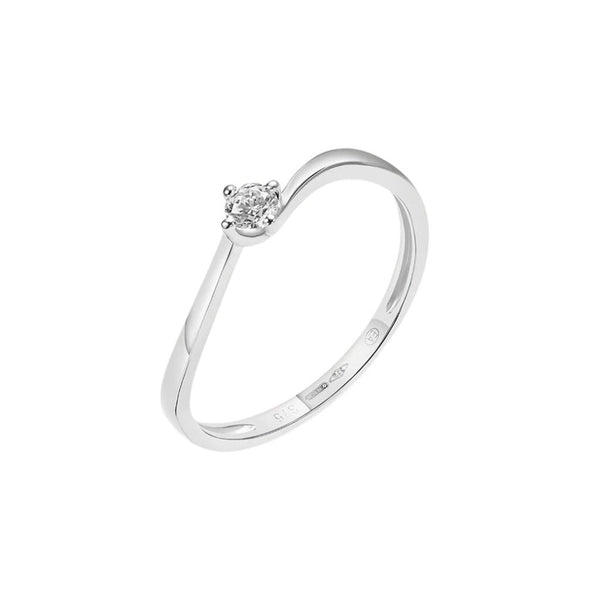 Anello Stroili Solitario Claire Oro Bianco 9 KT Cubic Zirconia 1414950