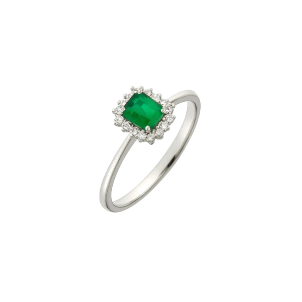 Anello Mirco Visconti con Smeraldo Taglio Ottagonale e Diamanti -