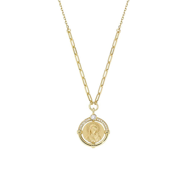 Collana Amen Madonna Regina del Cielo Dorata CLMATOGBZ