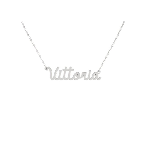 Collana Nome Vittoria In Acciaio 316 -
