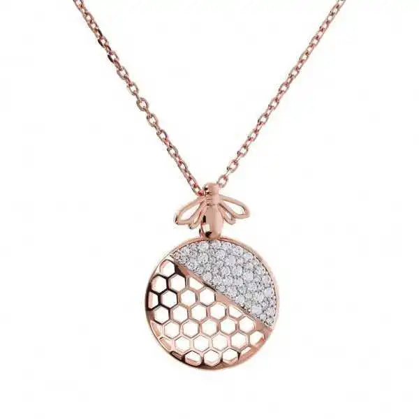 Bronzallure Necklace with Beehive and Pavé
