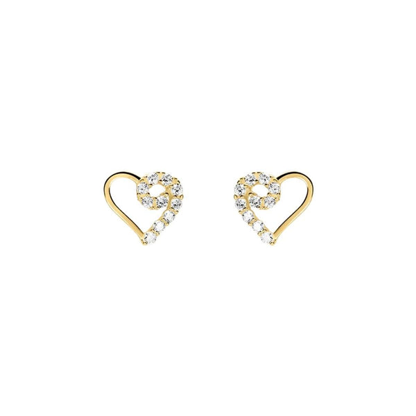 Orecchini Stroili Lobo Cuore Bon Ton Oro Giallo 9 KT Cubic Zirconia 1425412