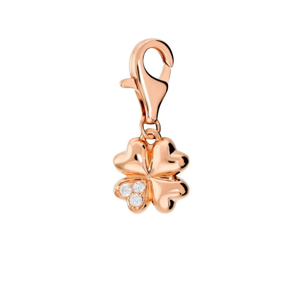 Bronzallure LUCKY CHARM - Ciondolo Quadrifoglio Portafortuna con Pavé di Cubic Zirconia WSBZ02678.CLOV