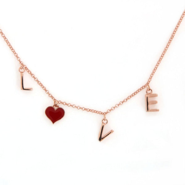 Collar Versari Love con corazón esmaltado en rojo