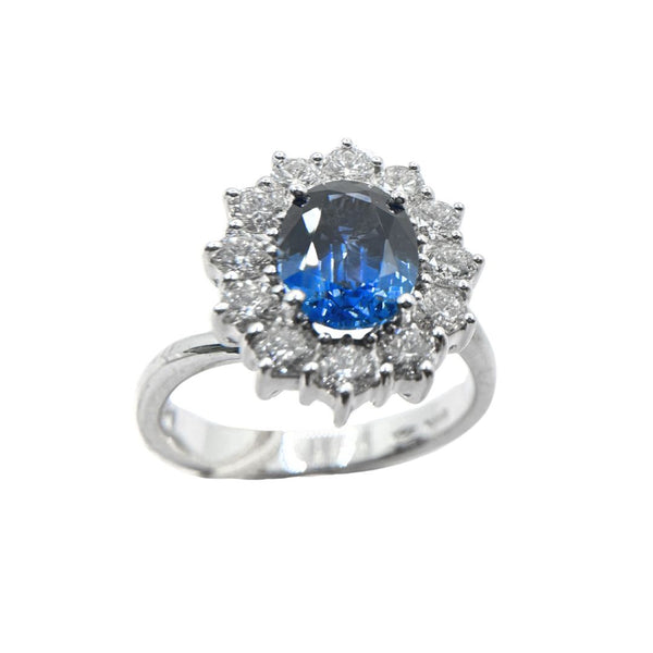 Anello Mirco Visconti Kate in Oro Bianco con Zaffiro e Diamanti IE85/B30Z