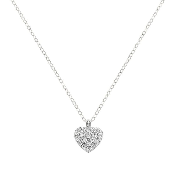 Collana Stroili Cuore Claire Oro Bianco 9 KT Maglia Rolo E Cubic Zirconia 1411969