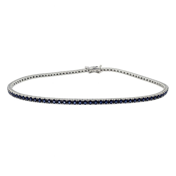 Bracciale Tennis Davite&Delucchi in Oro Bianco e Zaffiri Naturali BR002283/ZF3